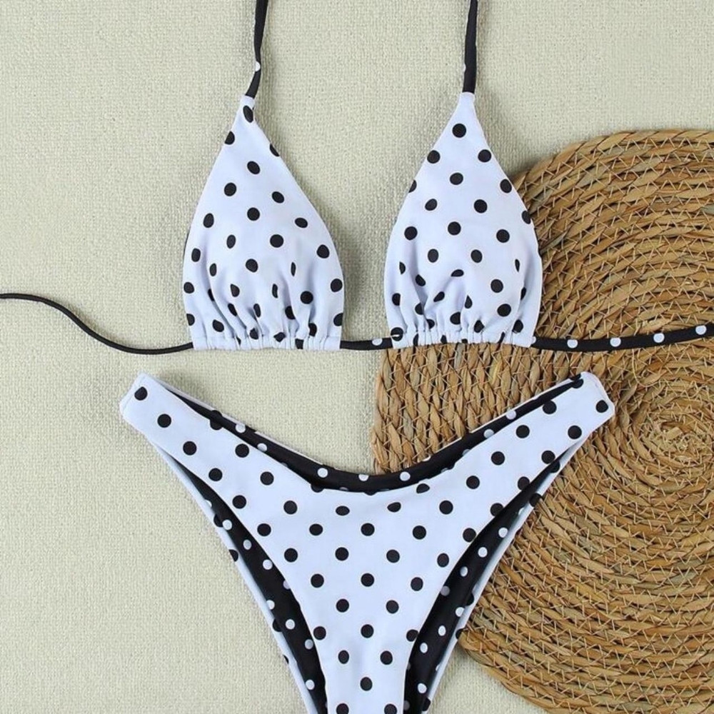 SHEIN Black and White Polka Dot Bikini